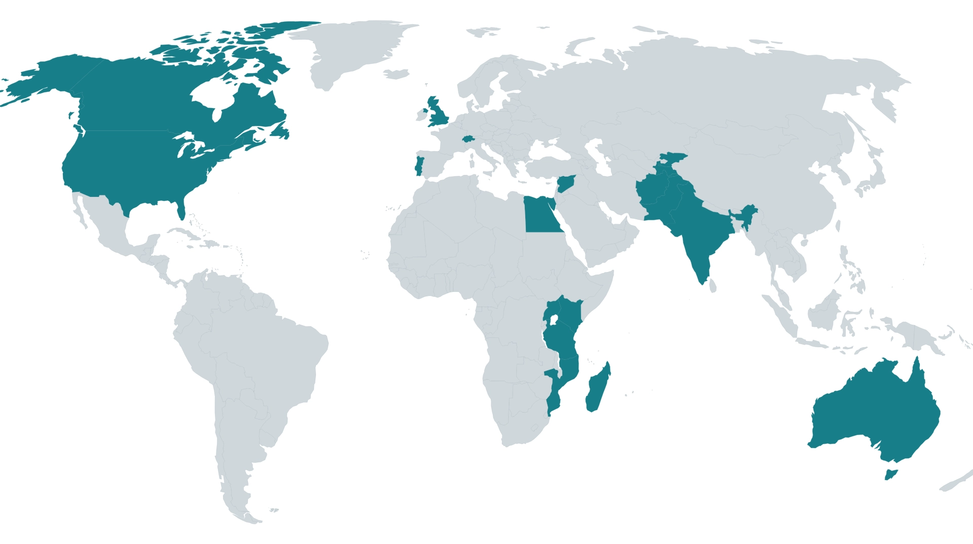 Map of where AKF USA works.