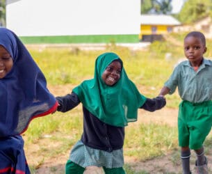 Young children playing.